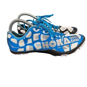 Hoka One One Rocket MD Running Spikes Blue White Shoes Women's 9 1013928 WCY